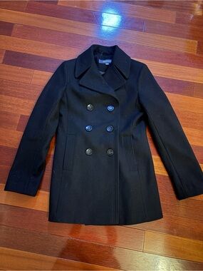Double-Breasted Peacoat - Black